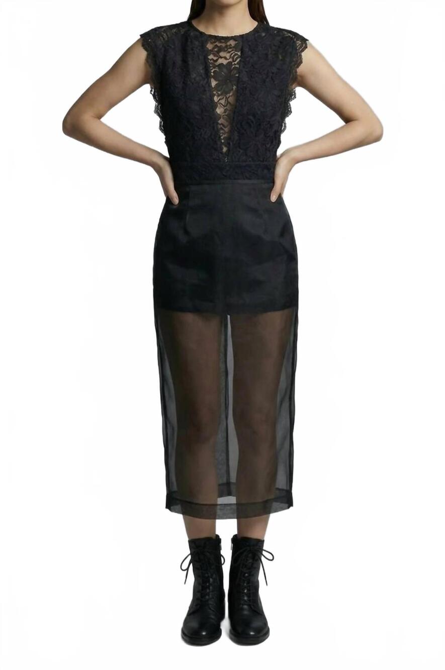 NEW NIGHTCAP fleur caletto lace maxi dress in black